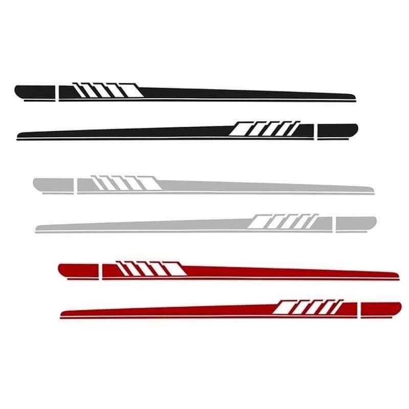 2pcs Car Side Stripe Stickers Racing Auto Body Styling Sport Decal - 2