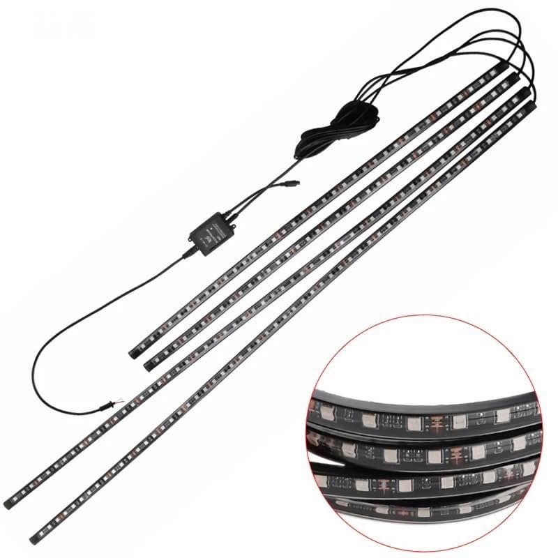 Car Flexible Underbody Strip Lights LED Underglow Remote APP Control RGB Neon Decorative Ambient Atm - 2