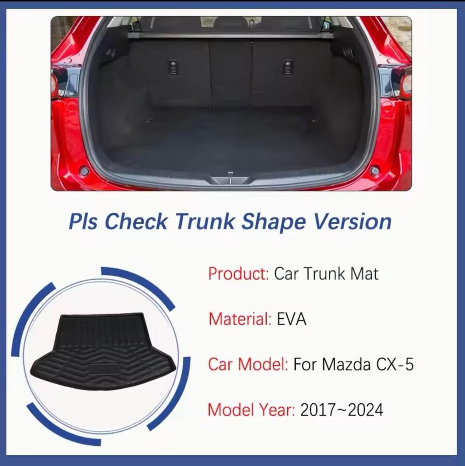 Mazda CX-5 car boot mats custom fits 17 to 24 - 4