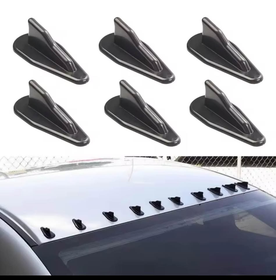 Universal EVO Style Roof ABS Shark Fins Spoiler Wing Kit Vortex Generator - 2