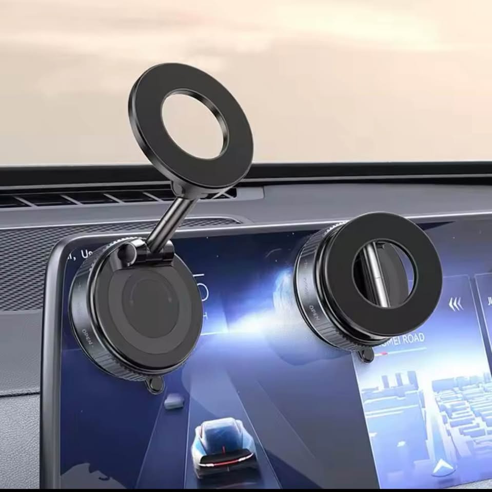Vacuum Magnetic Car Phone Mount Strong Cup Car Foldable Phone Holder Retractable Navigation Stand - 2